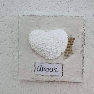 Tableau texturé coeur